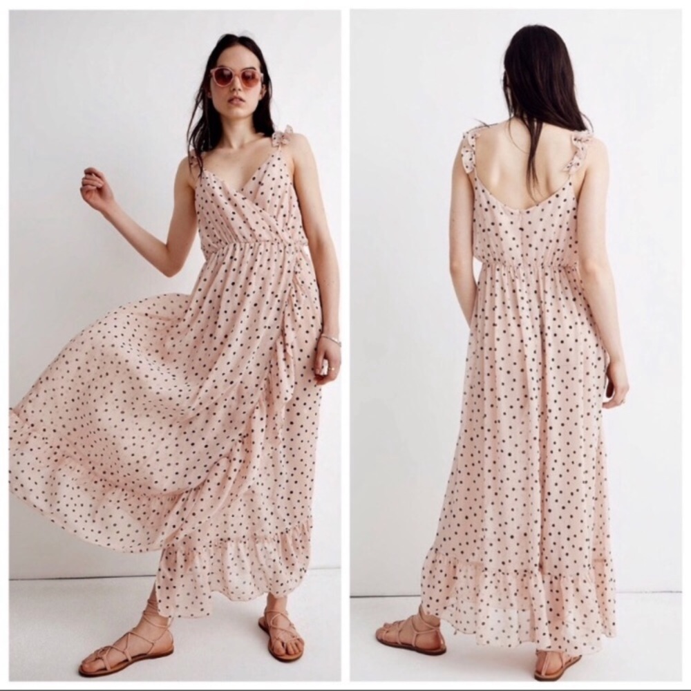 NWOT Madewell Size 12 Ruffle Strap Wrap Dress